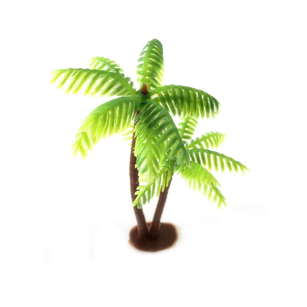 Wakauto Plastic Coconut Palm Tree, Palm Tree Cake Toppers Decor, Plant Pots Bonsai Craft Mini Scenery Landscape DIY Doll House Resin Decoration