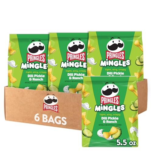 Pringles Mingles Puffed Snacks, Dill Pickle and Ranch, Salty Snacks (6 Bags)