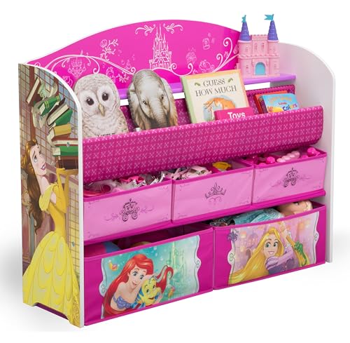 Image of Delta Children Deluxe Book & Toy Organizer, Disney Princess