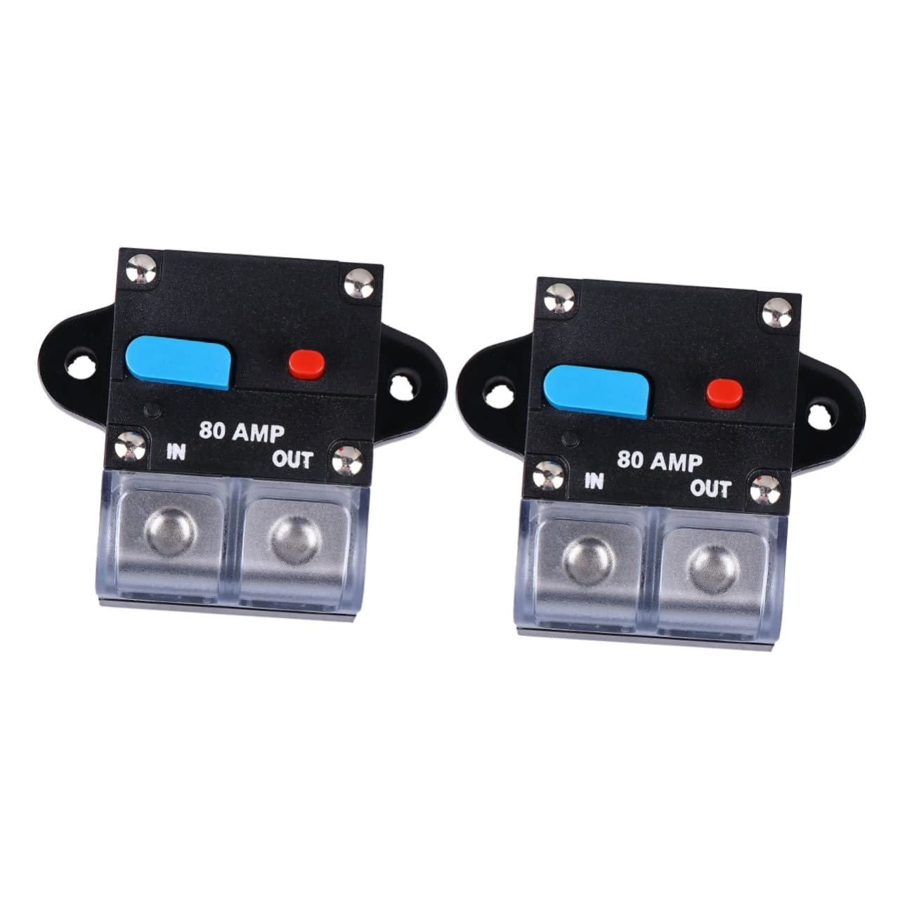 Kits 2pcs Resettable Car Kit Marine Amplifiers Car Amplifier Car Kits Car Circuit Self-recovery Circuit Fuse Holder Suite Automatic Switch Black Power Supply