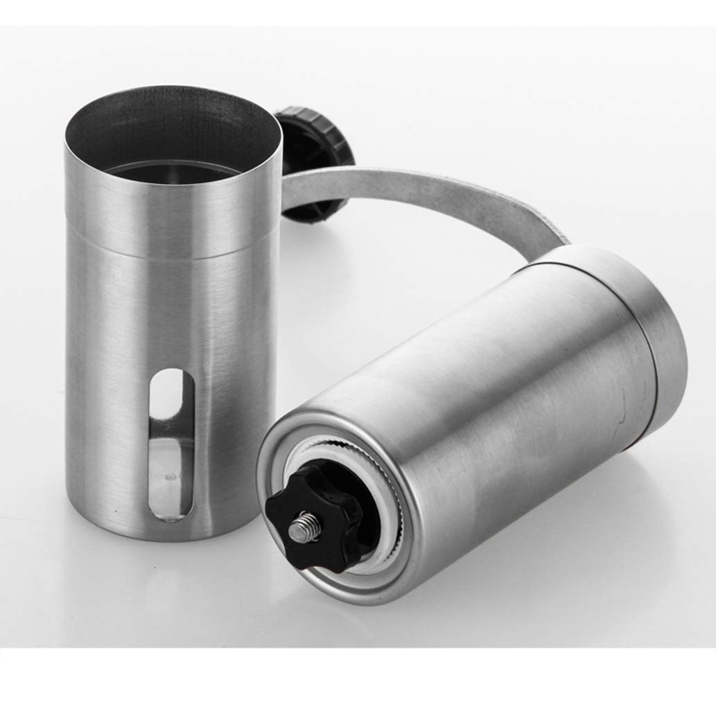 Handkaffeemühle, Edelstahl Manuelle Kaffeemühle mit Keramikmahlwerk– Stufenlose Einstellung des Mahlgrades Perfekt für Zuhause, Büro und Reisen