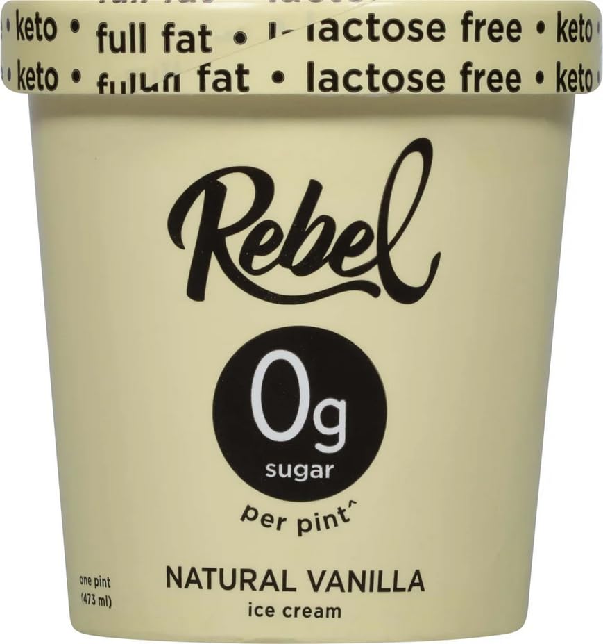 Rebel Ice Cream - Low Carb, Keto - Vanilla (8 Count)