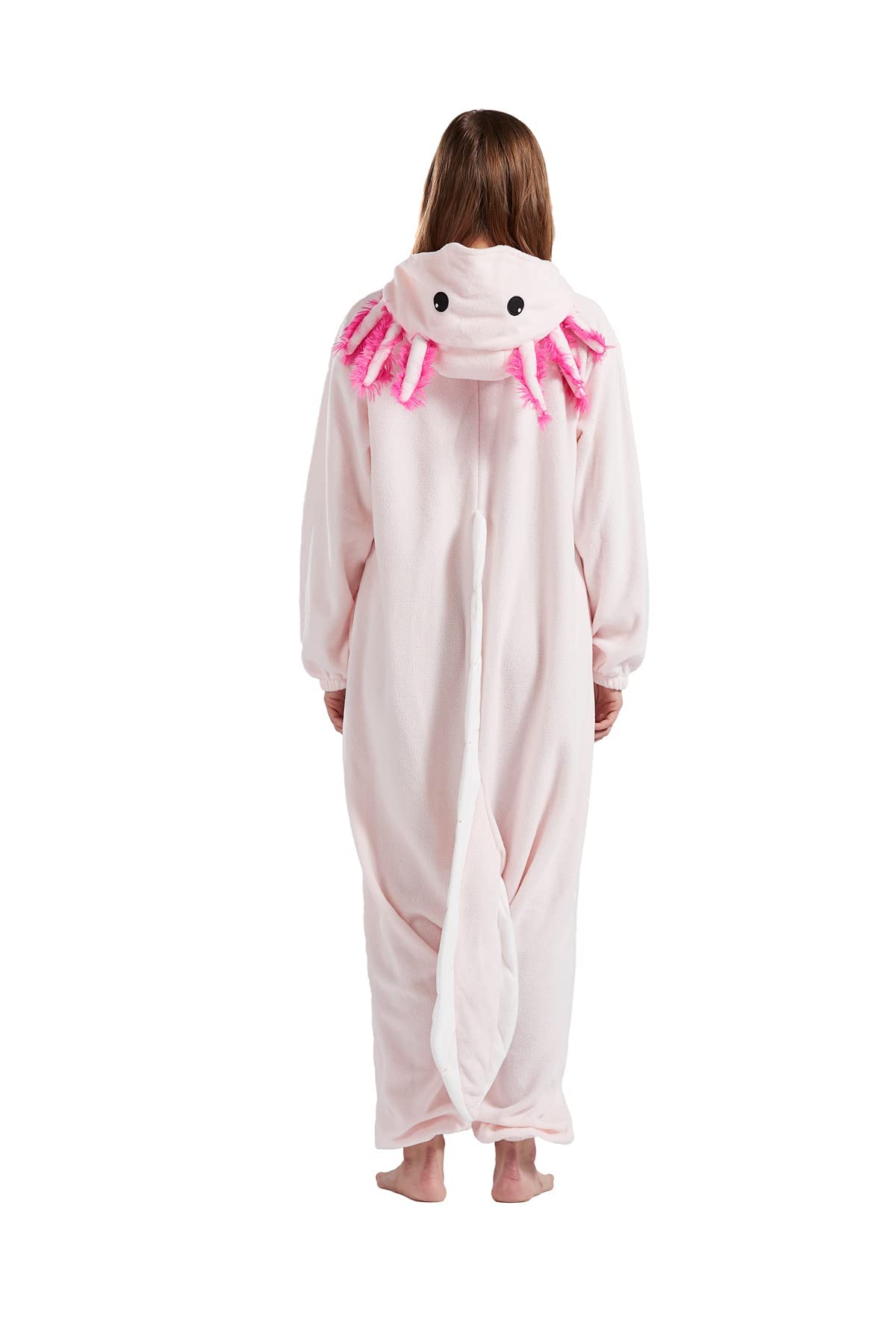 Hstyle Unisex Dorosły Onesie Anime Kigurumi Kostium Cosplay Zwierzęta Piżama Z Kapturem Bielizna nocna, Axolotl, L