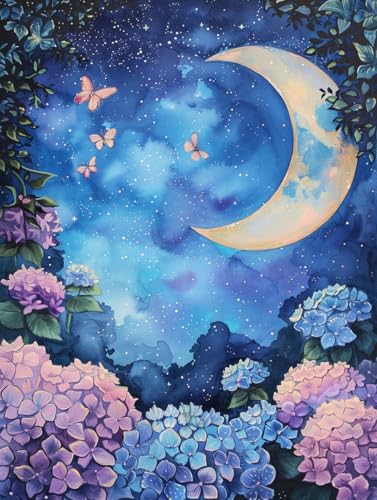 Loisir créatif diamond painting fleurs de lune, idée cadeau idéal