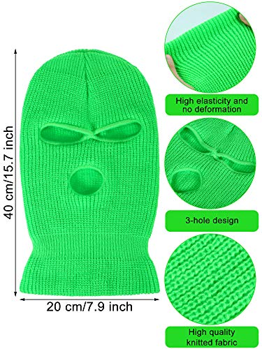 Image of SATINIOR 3 Holes Ski Mask Full Face Cover Outdoor Balaclava Winter Knitted Neck Gaiter for Halloween Sports Cycling