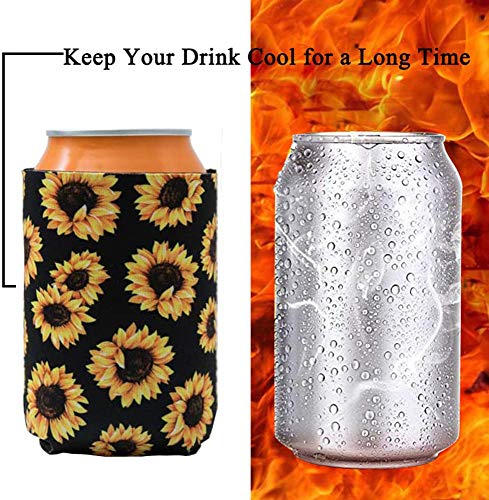 6PCS Standard Can Sleeves - Neoprene Bottle Insulator Sleeve Set of Can Beverage Coolers for 12oz Standard Energy Drink & Beer Cans