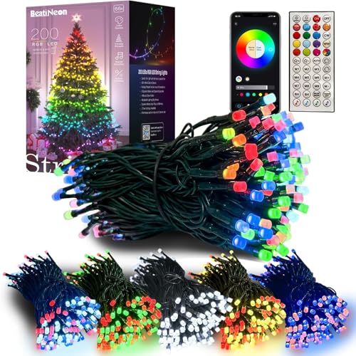 15 Best LED Christmas Lights That Will Make Your Holidays Shine Bright 3 beatineon Color Changing Smart Christmas Lights,66ft 200 LED RGB String
