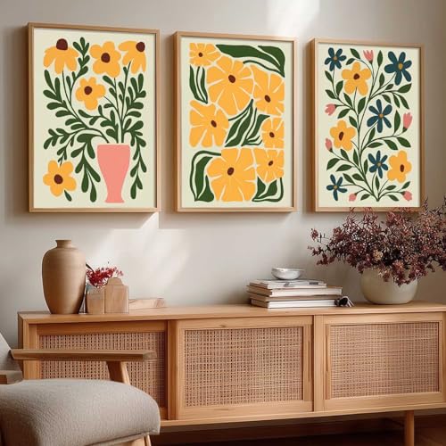 Image of kotart Boho Art Home Decoration Painting | Paintings With Frame For Living Room Bed Room Hotel Wall Decor Digital Reprint Set of 3 (19X25 inch)
