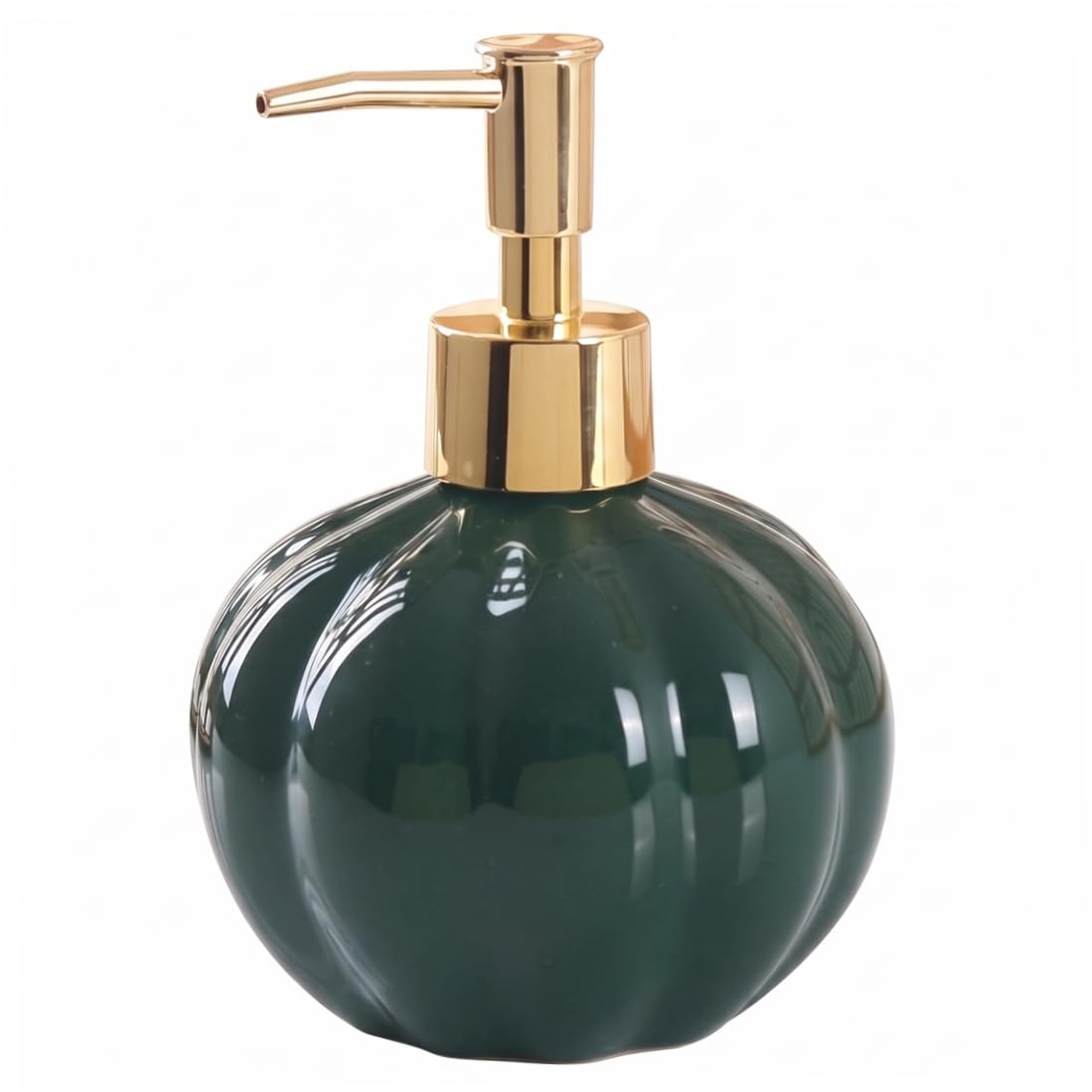 Halloween Soap Dispenser, 380ml Funny Soap Dispenser, Pumpkin Ceramic Lotion Bottle With Pump - Seasonal Bathroom Decor, Green