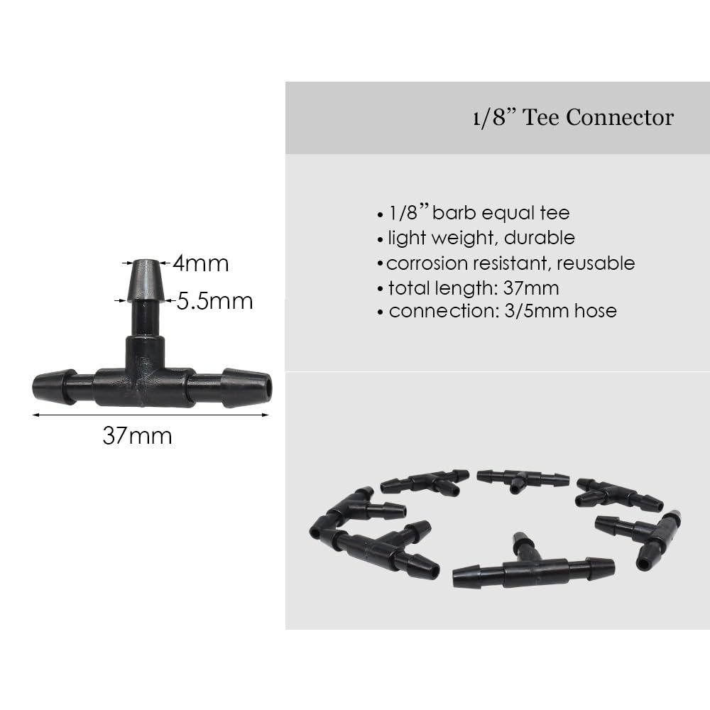 200/500/1000 stücke 1/8'' Barb Kunststoff Adapter Garten Schlauch Bewässerung T Wasser Anschluss Stacheldraht Wasser Splitter Bewässerung armaturen(500pcs)