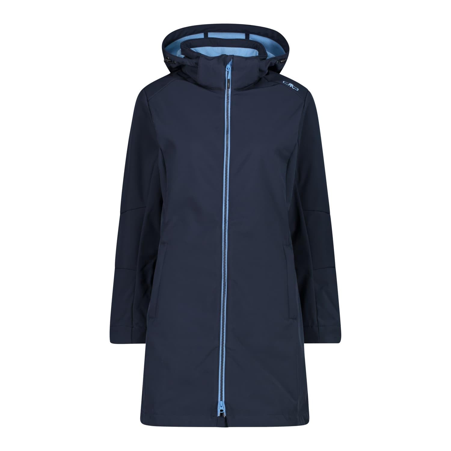 Cmp Damen Blau Zip Hood Woman Parka, 34 De