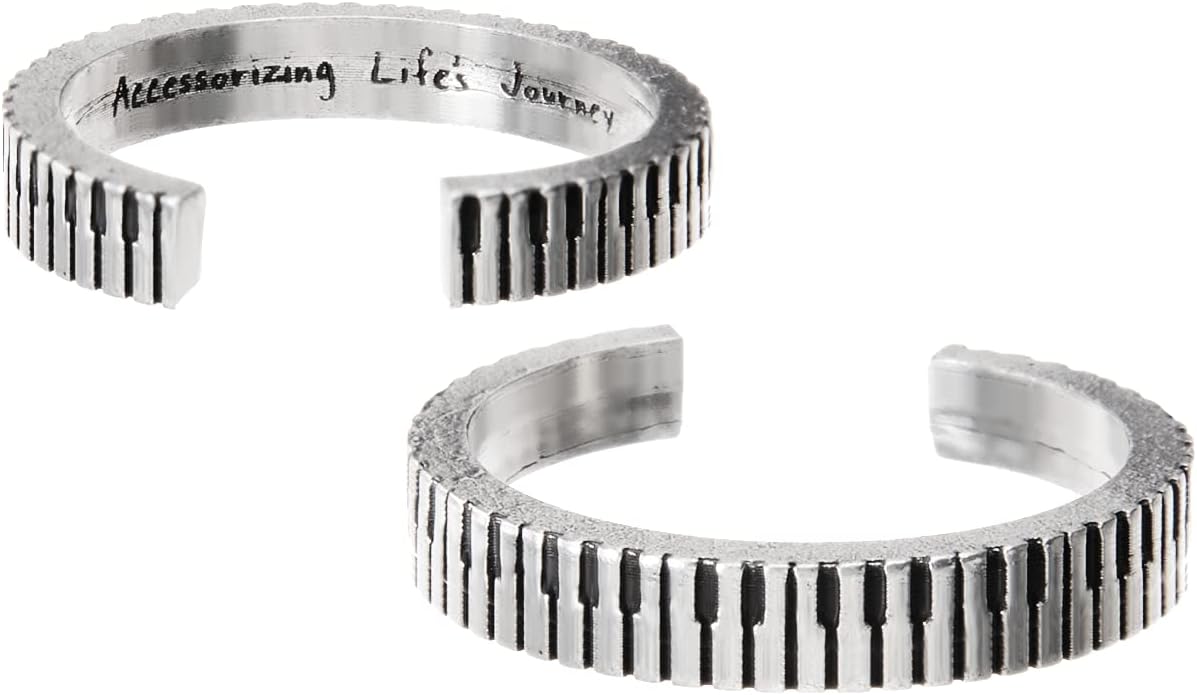 Whitney Howard Designs Piano Ring for Women or Men - Minimalist Comfort Fit Open Adjustable Pewter Ring - Musician Piano Player Gift