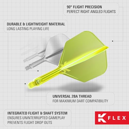 Image of Target Darts K Flex Integrated Dart Flight and Shaft, No.6 | 3-Pack K-Flex - No. 6, Kflex Precision-Molded 2-in-1 Dart Flights and Dart Shaft | Professional Dart Accessories