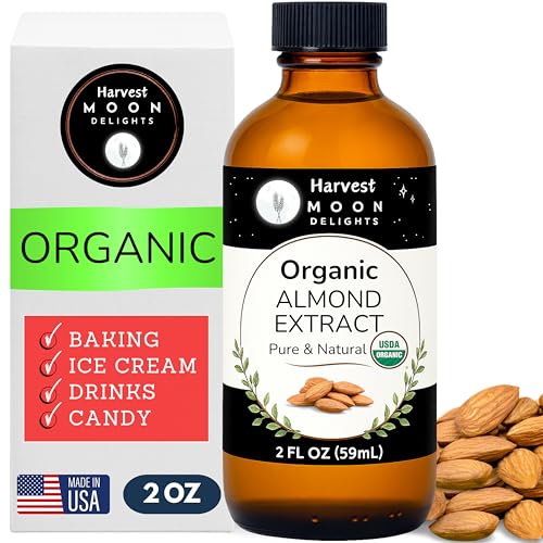 Organic Almond Extract for Baking, 2 Oz - Harvest Moon Delights