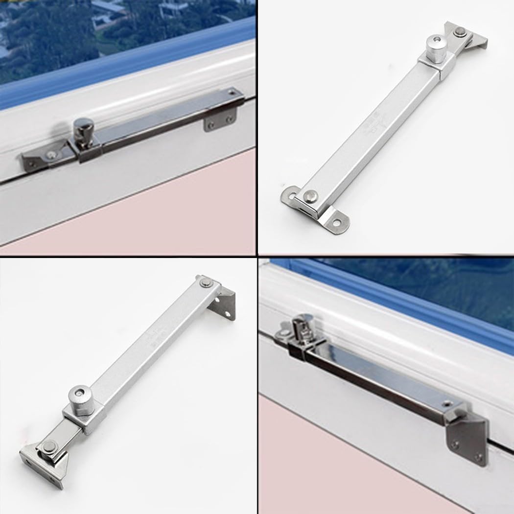 285mm Heavy-Duty Casement Latch Lock with Adjustable Stay – Aluminum Alloy & Steel for Window Hardware Interior/Exterior Casement, 360mm Compatible(2#)