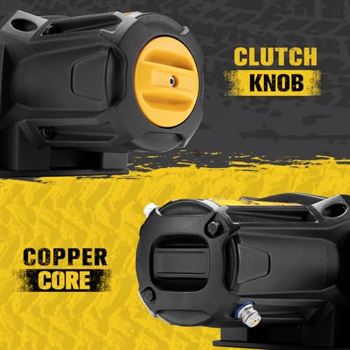 Winche eléctrico 6500 lb BUNKER INDUST 12V con cuerda sintética y control remoto miniatura 5