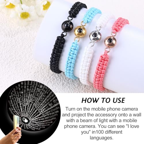 I Love You 100 Languages Matching Couple Bracelets Adjustable Braided Rope Handmade Bracelet Inspirational Chain Charm Special Day Gifts for Boyfriend Girlfriend Son Daughter Mom Dad2