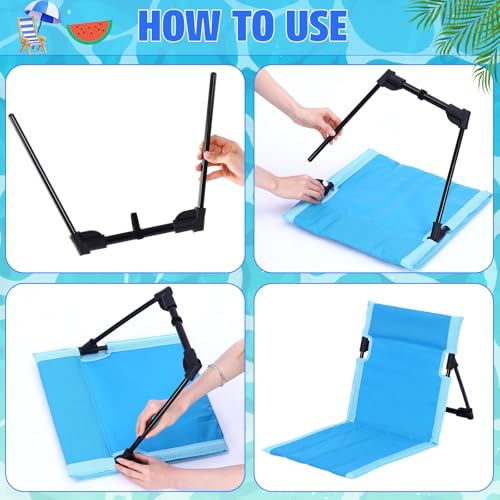 Novabright Set de 2 Butacos Plegables para Borde de Piscina Color Azul Claro miniatura 5