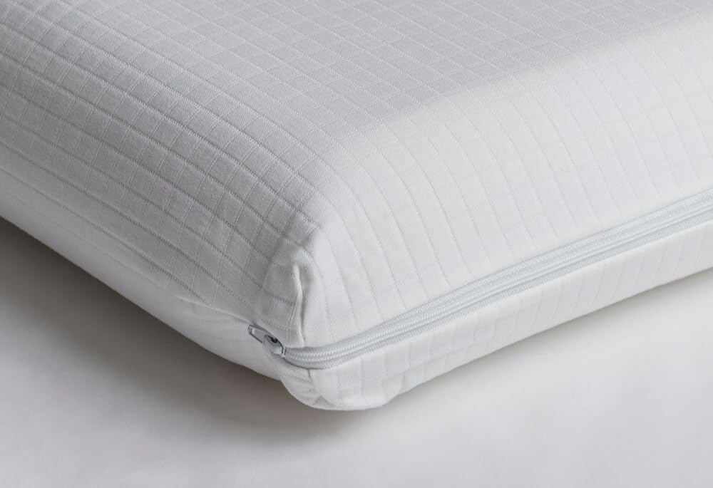Velfont Almohada Viscoelástica con Aloe Vera, Doble Funda 100% Algodón, Alta Densidad, Firmeza Media, con Cremallera, para Soporte Cervical y Ergonómico (75 cm)