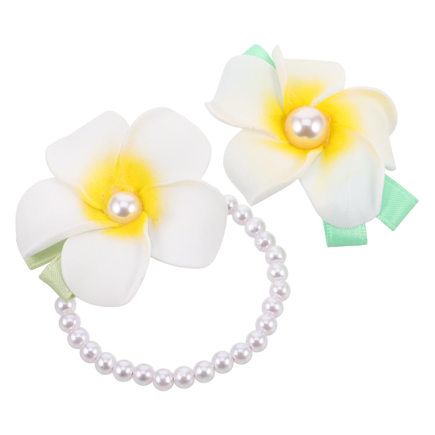 Pince à Cheveux Fleur Hawaïenne 2 Pièces en Plastique, Soie et Fer