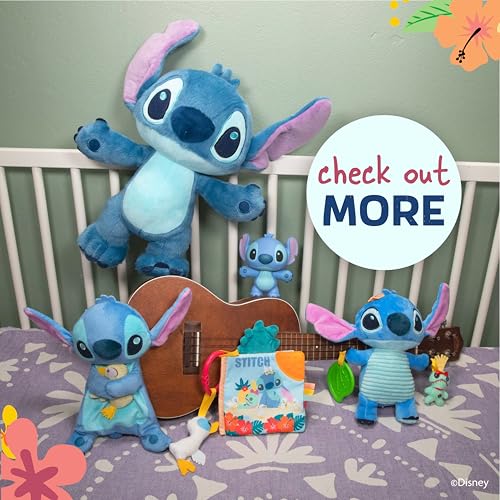 Image of Kids Preferred Disney Baby Lilo & Stitch Sweet Angel Soft Book, Fun Pink Stitch On-The-Go Soft Book with Crinkle Pages, Pineapple Rattle, and Mirror