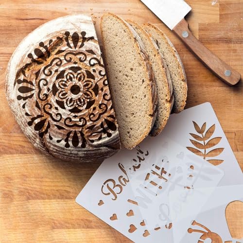 Tefola 24pcs Baking Template Stencil Pet Material Stencils for Bread Cake, Coffee, Pie or Biscuits - Image 3