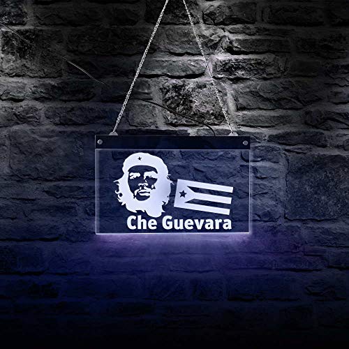 30cm * 19cm Revolucionario cubano Ernesto Che Guevara Letrero de neón LED Revolución comunista Cuba Decoración de iluminación multicolor Letrero de pared acrílico Regalo del día de la madre Letreros