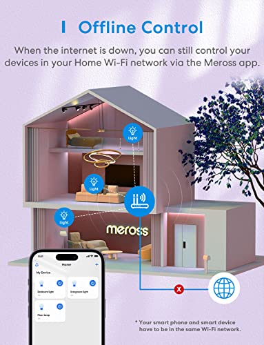 meross Glühbirne E27 Funktioniert mit Alexa, Apple HomeKit, Smart Glühbirne Mehrfarbig & Dimmbar, LED Lampe Kompatibel mit Google Home und SmartThings, RGBWW, 2700-6500K – Bild 3