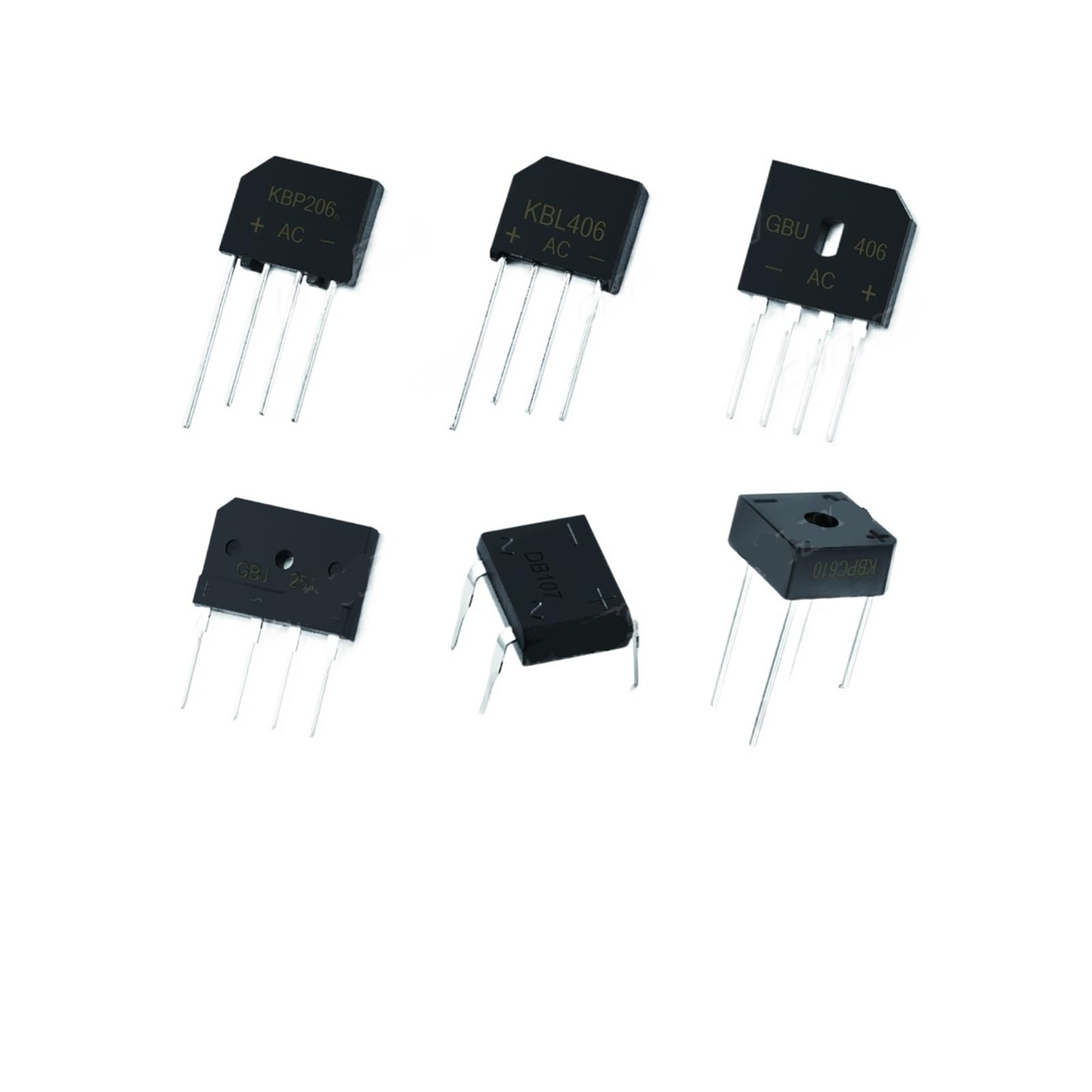 5pcs KBP206 KBP210 KBP310 KBL406 KBL410 KBL608 KBL610 GBU406 GBU806 GBU808 GBJ2510 DB107 KBPC610 800V Diode Bridge Rectifier 1000V (KBL410)
