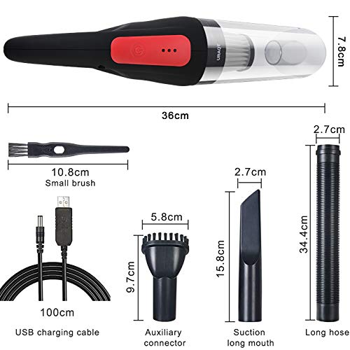 URAQT Kabellos Handstaubsauger, 5000PA Beutelloser Handsauger, Handstaubsauger Akku Testsieger, 120W, 2500mAh Litium… - Image 8