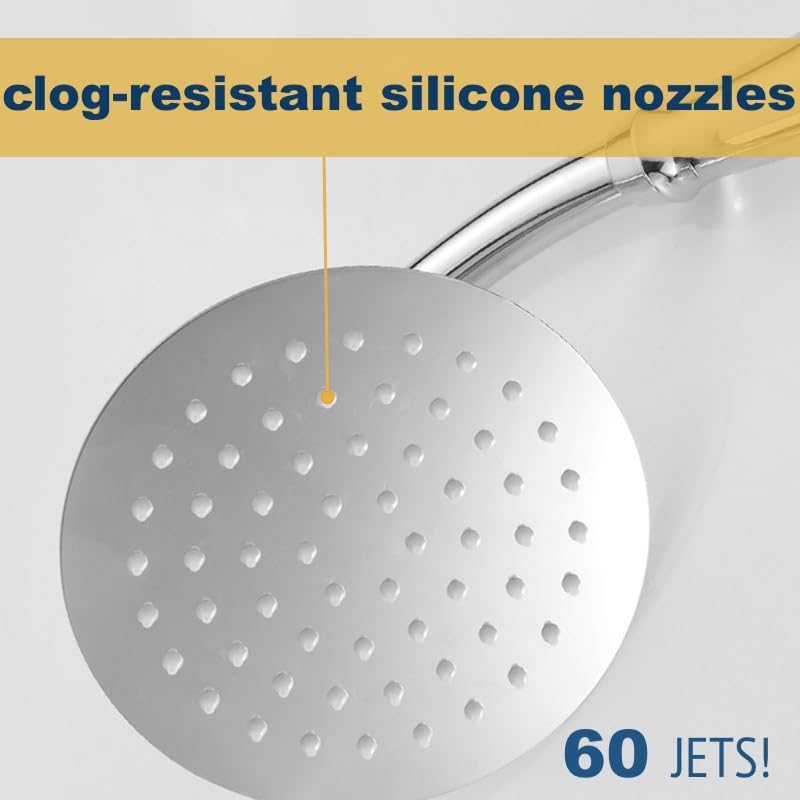 Stainless Steel Rainfall Shower Head - High Pressure Rain Shower Heads - Large Waterfall Shower Head with Handheld Extension Arm - Powerful Universal Chrome Showerhead