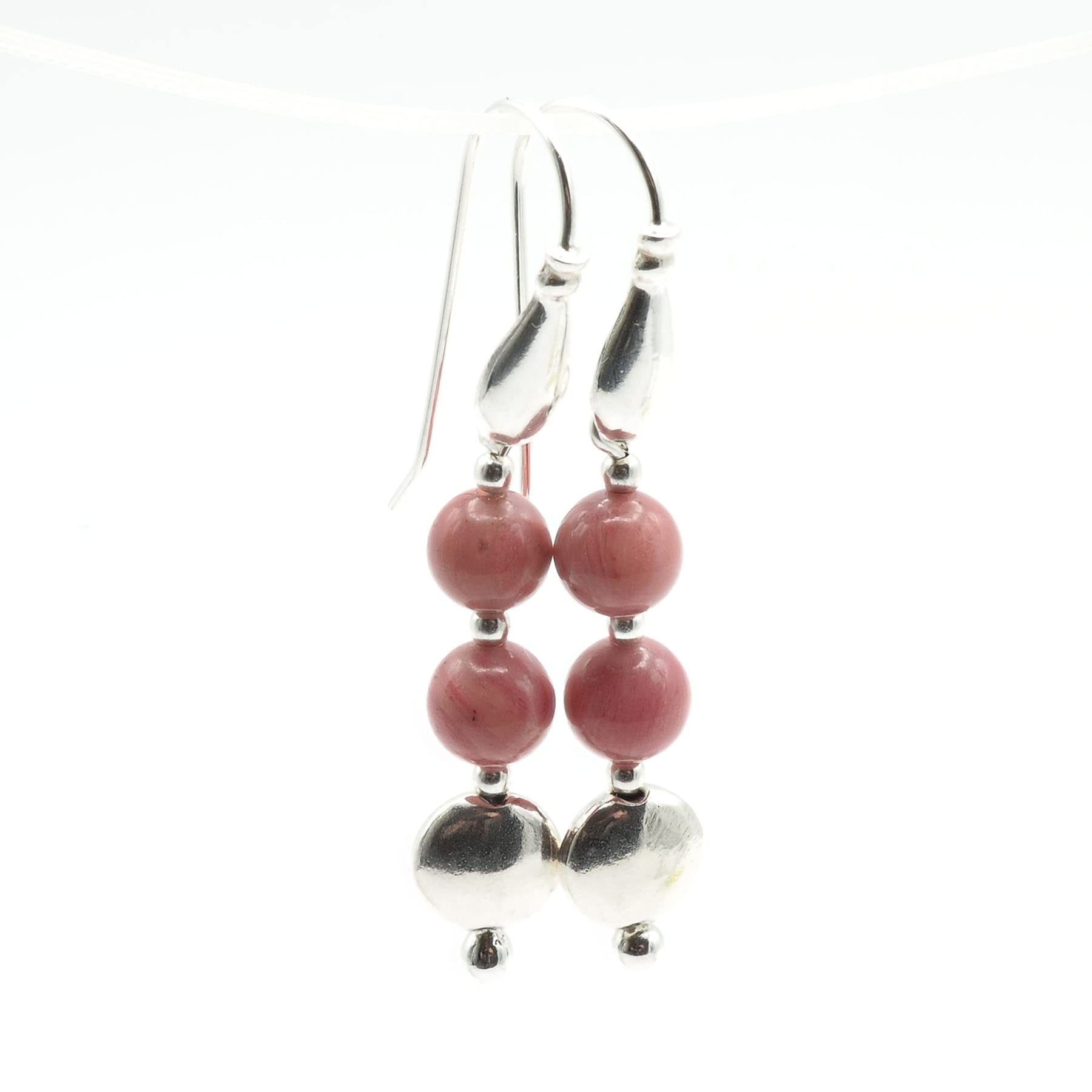 Pendientes Rodonita y Plata 925