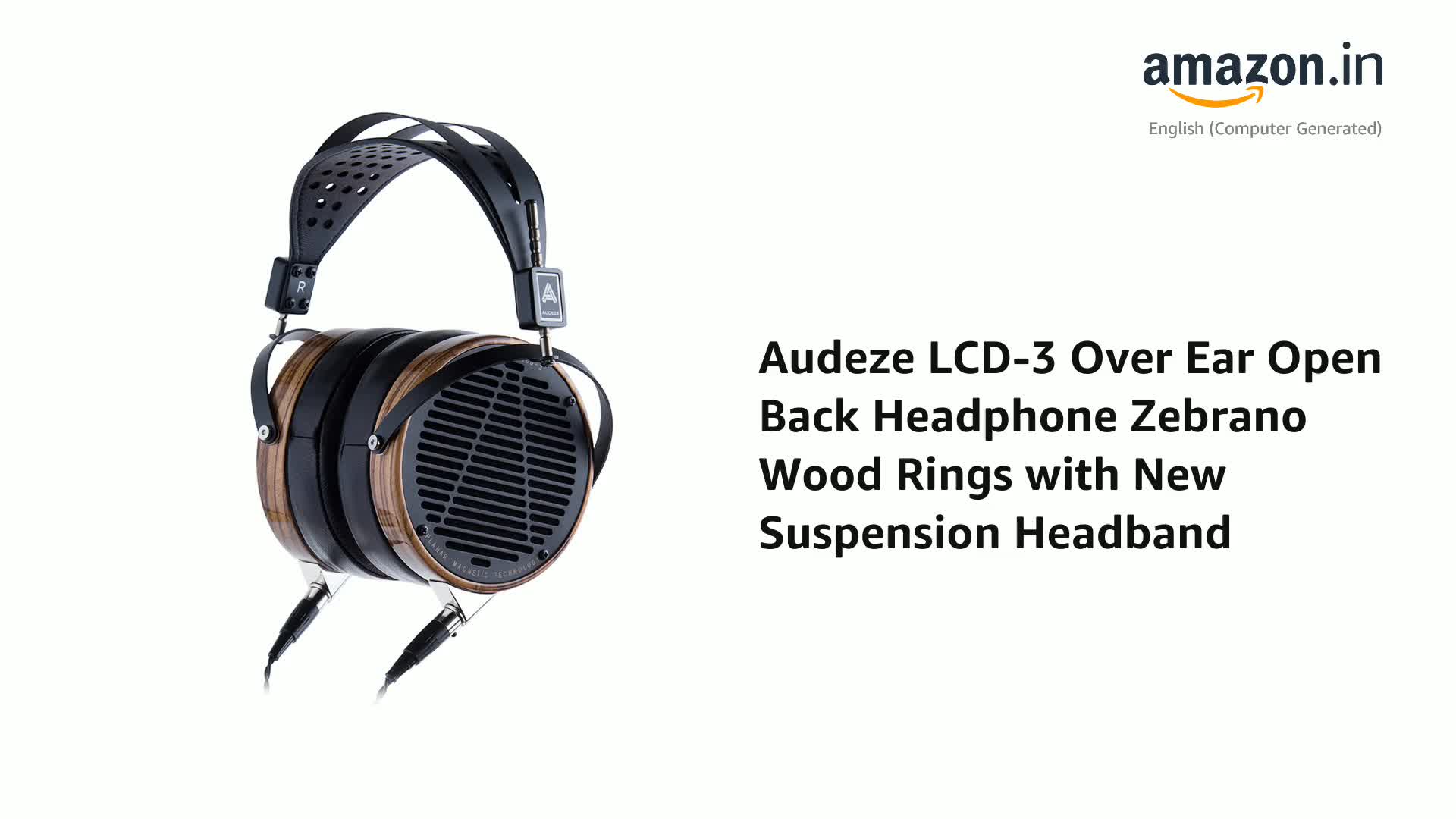 Audeze LCD-3 Over Ear Open Back Headphone Zebrano Wood Rings with