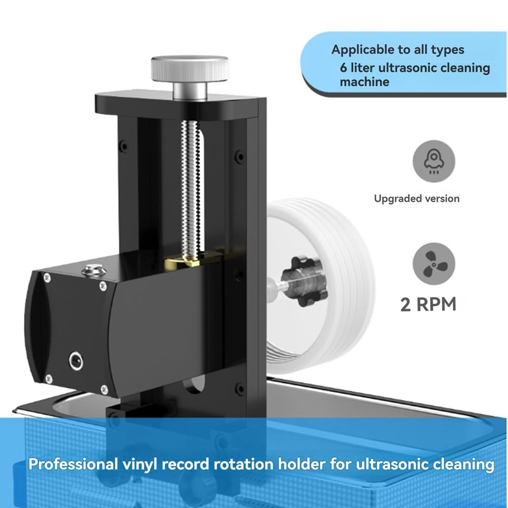 Supporto per pulitore a ultrasuoni per Dischi in Vinile - 2 Giri al Minuto per la Manutenzione dei Dischi in Vinile, Spina UK, Ideale per la Pulizia Essenziale dei Dischi