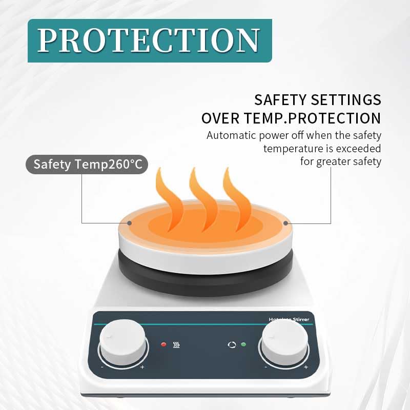 Miniatura 15 de Lab Digital - Agitador magnético de 536 ℉/536.0 °F para placa caliente, mezclador magnético de 3 L, control de perilla de placa calefactora de 50 a