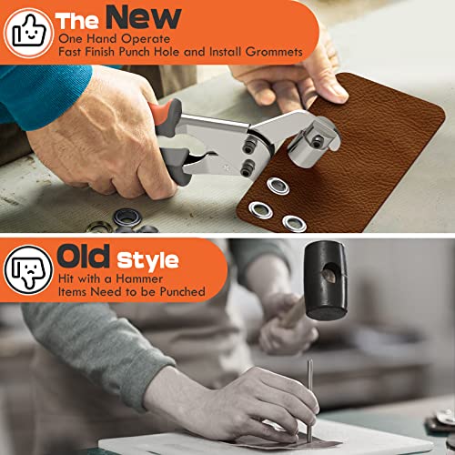 Image of Grommet Kit NEU MASTER, Grommet Tool Kit 3 /8 Inch Grommets Eyelet Plier Set with 500pcs Eyelets, Handheld Eyelet Kit Hole Punch Pliers Grommet Press Kits for Fabric Tarps Leather (10mm Grommets)