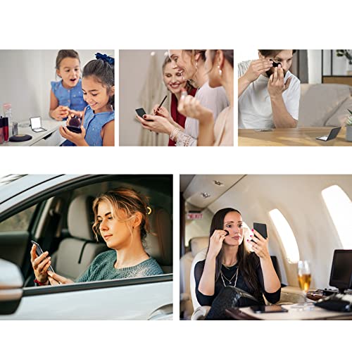 Ytlx Compact Makeup Mirror For Pocket Purse Clutch, 1X/2X Magnifying Foldable Cosmetic Mirror, Portable Travel Mirror For Beauty, Black Elegant Vanity Mirror For Men And Women #TOP6