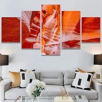 SIGNWIN 5 Panel Canvas Wall Art Modern Art Landscape Modern Multicolor Photography Relax/Calm Rocky for Home Decorations Ready to Hang - 60