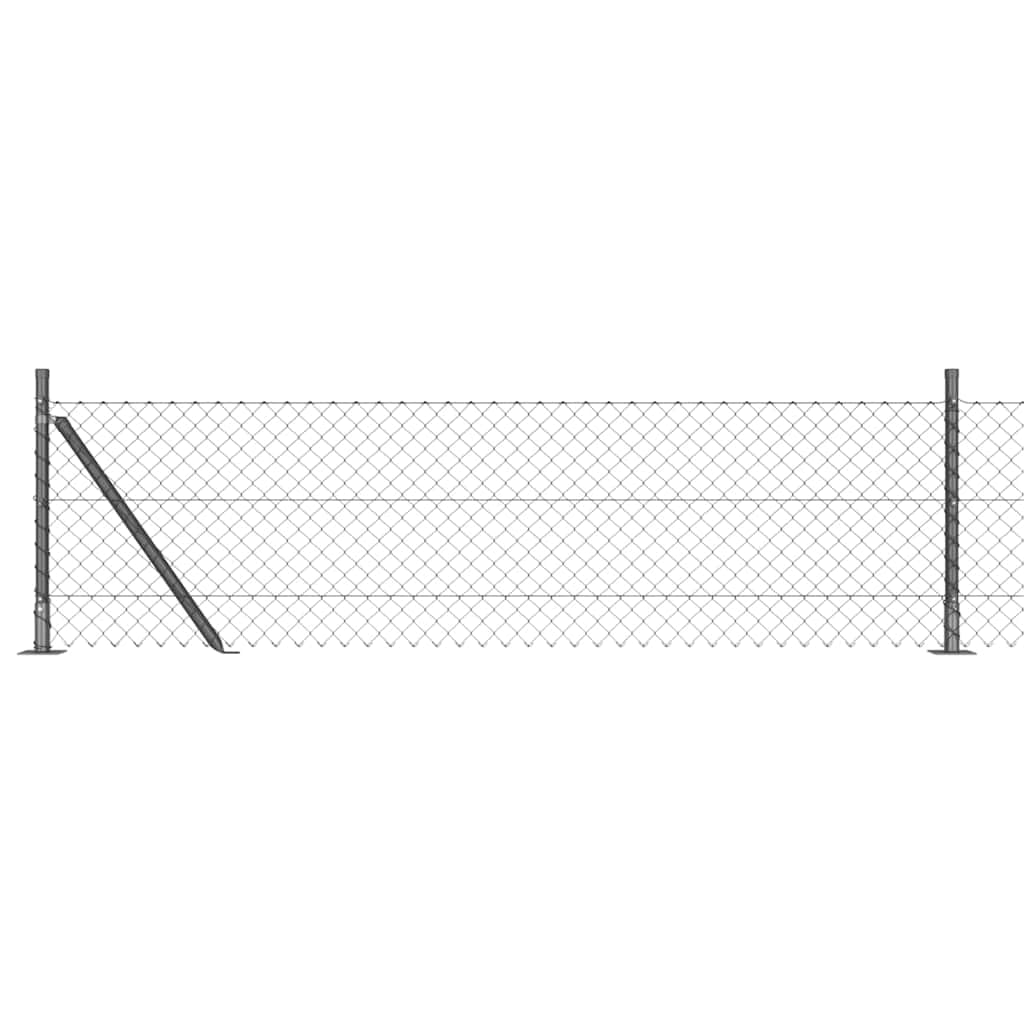 Grey Steel PVC Fence Post 10 x 0.4 m 40x40 mm Mesh for Garden Terrace Outdoor Boundary Barrier Corrosion UV Resistant Easy Installation