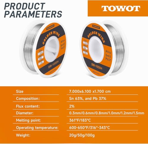 Image of TOWOT High Purity Tin Lead Rosin Core Solder Wire