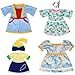 ZWOOS Vêtements de Poupée pour New Born Baby Doll, Adorables Robes de Style Artistique pour Poupées 35-43 cm, Lot de 4