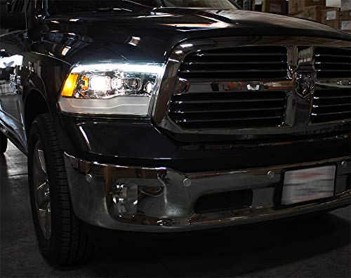 Modifystreet Chrome For 09-18 Ram 1500/10-18 Ram 2500/3500 Drl/Signal Led Dual Projector Headlights #TOP7