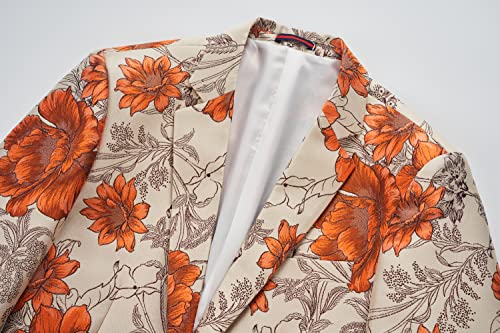 UNINUKOO Mens Blazer Floral Suit Jacket Notched Lapel Tuxedo Luxury Paisley Prom Casual Blazer for Men4