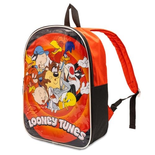 Fast Forward Mochila infantil de 38 cm | Mochila para meninos e meninas | Alças acolchoadas e compartimento grande com zíper | Material escolar, Looney Tunes, 15 Inch, Moderno