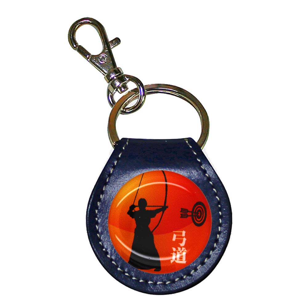 Amazon | 弓道 弓 牛革 コインキーリング コインキーホルダー 小銭入れ 500円硬貨 ギター ピックケース コイン型 電子マネー Edy  Quicpay ネイビー | キーホルダー・チェーン