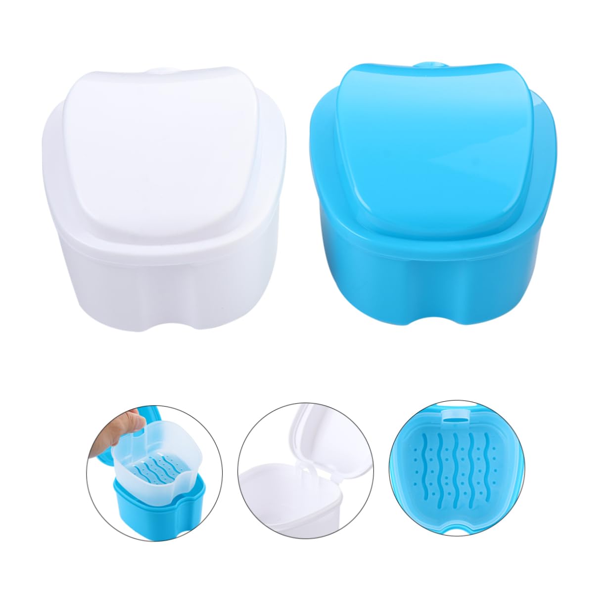 Didiseaon 8 Pz scatola della dentiera portabicchieri per protesi contenitori per l'immersione della protesi False light denti finti contenitore per la conservazione della protesi fermo