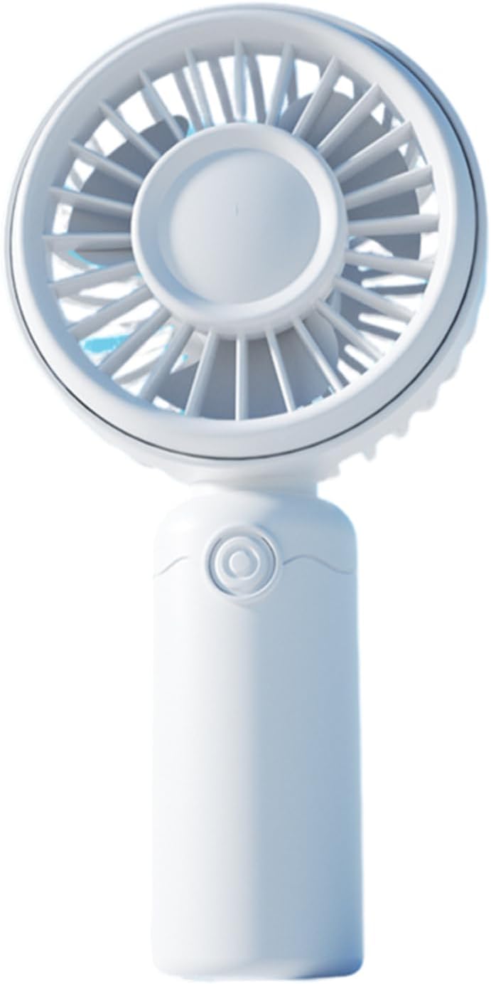 ENEN Handventilator Mini, Tragbarer Wiederaufladbar Leise Hand Ventilatoren, 3 Geschwindigkeiten, für Herren Damen Kinder, Sommer Outdoor Reise Büro Camping (Weiß,14.6x7.5cm)