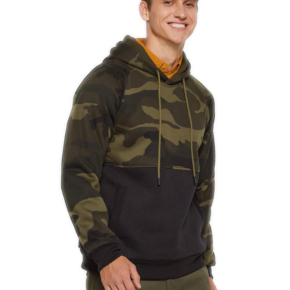 LBL Leading the Better Life Men's Solid Pullover Hoodies Sports Soft Blend Fleece Hooded Sweatshirts with Kangaroo Pocket