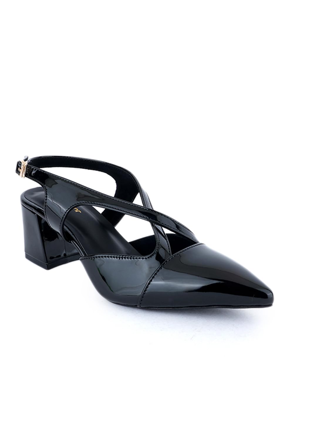 Women's Patent Leather Pointed Toe Block Heel Pumps, Slingback Ankle Strap Dress Shoes Beige-image-48