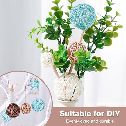 Futureplusx HF0260 24Pcs Mini Wicker Rattan Balls, 1.6Inch Decorative Balls Orbs Vase Fillers Bowl Fillers thumb #3